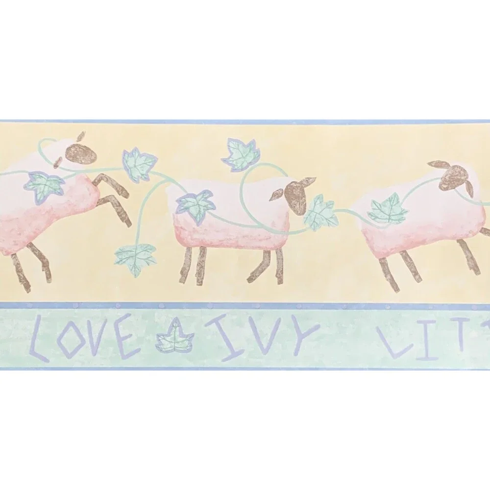 Little Lambs Love Ivy Wallpaper Border by Imperial